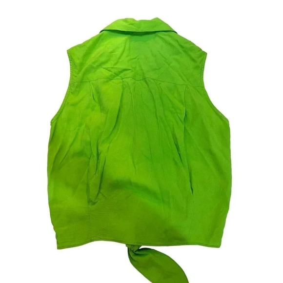 Jams World Women's Green Sleeveless Collared Pullover Wrap Shirt Size XS - Picture 2 of 3
